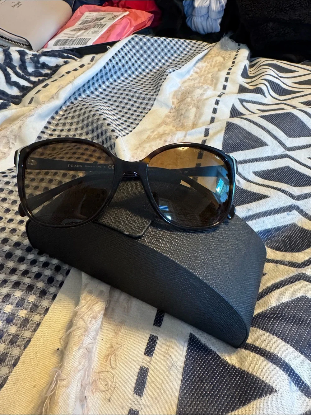 Prada Oversized Tortoiseshell Sunglasses with Brown Gradient Lenses